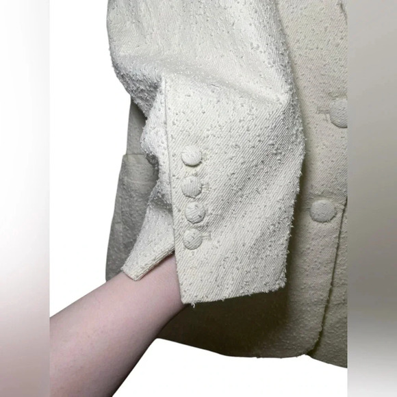 Because Of Alice BOA Cream Textured Blazer Size M - Picture 4 of 8